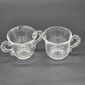 Vintage Imperial Glass Candlewick Creamer and Open Sugar 2 7/8"